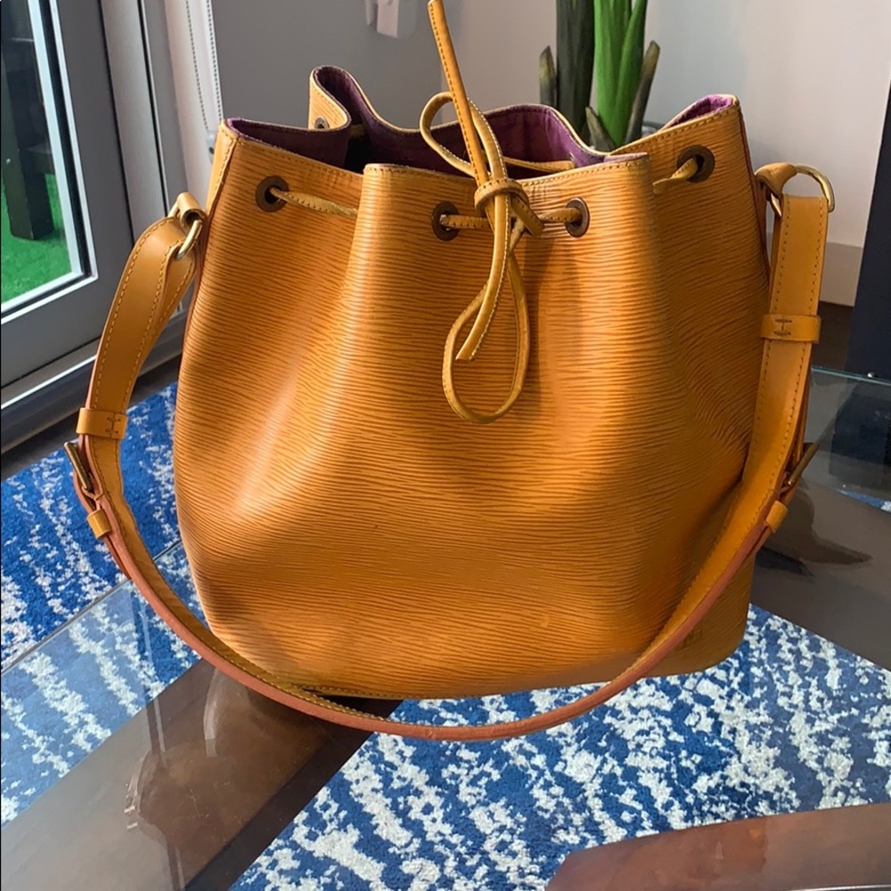 Yellow/ mustard Louis Vuitton bucket purse